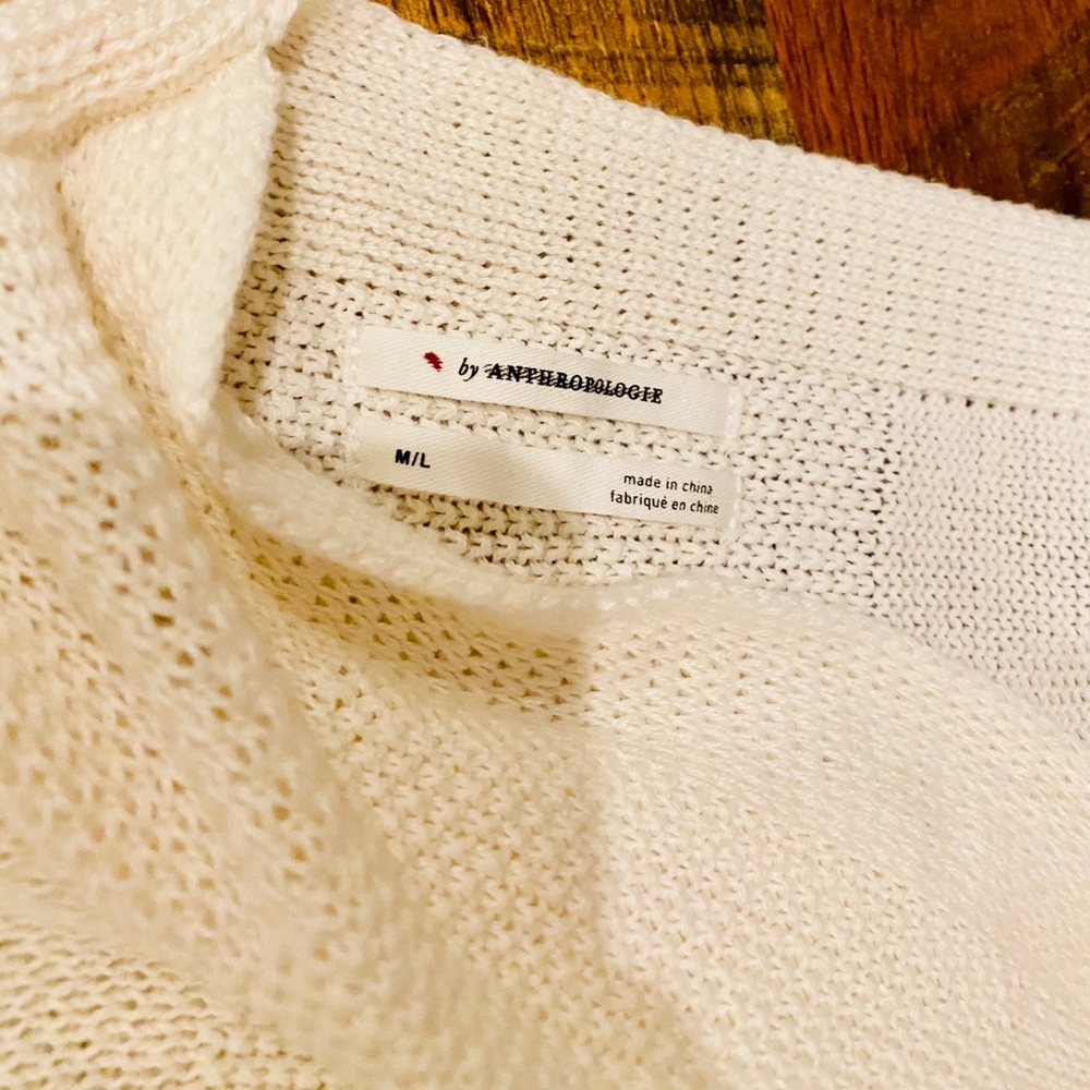 ANTHROPOLOGIE Padma Knit Poncho Ivory M/L - Picture 7 of 7